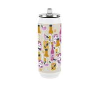 Purely Home Pink Lemonade Large Drinking Can Flask With Straw