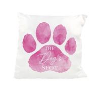 Purely Home Pink Paw Print Dog Cushion - The Dogs Spot Soft Throw Pillow Décor Gift, 38x38cm