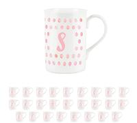 Purely Home Pink Polka Dots Spots Letter S Mug - Fine Bone China Alphabet Initials Gift/Present Mug