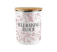 Purely Home Pink Rabbits Self-Raising Flour Canister - Wildlife & Nature 2.7L Extra-Large Enamel Kitchen Storage Tin Baking Gifts
