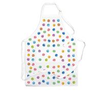 Purely Home Polka Dot Kitchen Apron - Rainbow Multicolour Cooking & Baking Gift