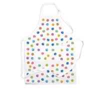 Purely Home Polka Dots Apron - Multicoloured Rainbow Spots Kitchen Cooking & Baking Apron with Adjustable Neck and Waist Ties - Large Front Pocket Mens/Womens/Unisex Gift