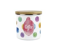 Purely Home Polka Dots Coffee Storage Canister - Multicoloured Spotty Housewarming Presents - Metal/enamel Storage Container Kitchen Gift