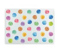 Purely Home Polka Dots Large Smooth Glass Worktop Protector - Colourful Kitchen Cutting Board