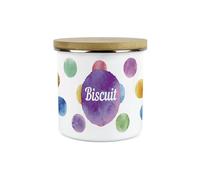 Purely Home Polka Dots Small Biscuits Storage Canister - Multicoloured Spotty Housewarming Homewares Presents - 1.2L Enamel Food Storage Container