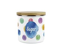 Purely Home Polka Dots Sugar Storage Canister - Multicoloured Spotty Housewarming Presents - Metal/enamel Storage Container Kitchen Gift