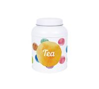 Purely Home Polka Dots Tea Canister - Small Dome Lid Kitchen Storage Tin