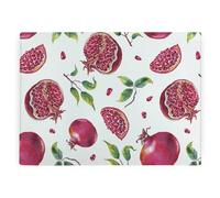 Purely Home Pomegranates Glass Chopping Board - Fruits Rectangular Large Worktop Protector
