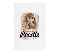 Purely Home Poodle Tea Towel - Novelty Dog Themed Gift Kitchen Linen/dish Cloth