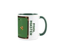 Purely Home Pool Mug - Snooker Bar Sports Masters - Green Ceramic Tea/Coffee Gift Cup