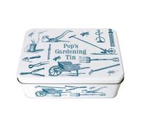 Purely Home Pops Gardening Tin - Rectangular Metal Vintage Garden Tool/seed Storage Box Gifts For Fathers Day