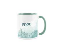Purely Home Pops Gift Mug - White And Turquoise Green Garden Meadow Coffee/tea Present Mug