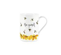 Purely Home Positivity Bee Mug - Bee Yourself Bumble Bee Gift - Bone China White Mug Coffee/Tea Present