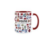 Purely Home Postie Mug - Humorous Postman/Postwoman Funny Novelty Gift - Tea/Coffee Hot Drinks Red Ceramic Cup Present