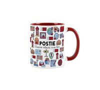 Purely Home Postie Mug - Humorous Postman/postwoman Funny Novelty Gift - Tea/coffee Hot Drinks Red Ceramic Cup Present