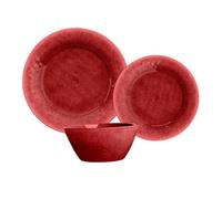 Purely Home Potters Reactive Glaze Red Melamine 6 Piece Outdoor Dinnerware Set For 2