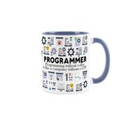 Purely Home Programmer Mug - Humorous Computing & Technology Operator Themed Gifts - Tea/coffee Hot Drinks Blue Ceramic Cup Present