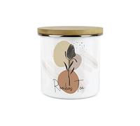 Purely Home Proteas South African Floral Rooibos Canister - White Metal Enamel Kitchen Food Storage Container