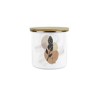 Purely Home Proteas Tea Storage Canister - White South African Floral Metal Enamel Medium Sized Food Storage Container