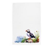 Purely Home Puffin Tea Towel - Panama Cotton Exotic Kitchen Gift For Bird Lovers