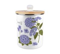 Purely Home Purple Hydrangea Compost Caddy - Enamel 2L Kitchen Food Waste Bin