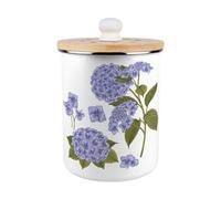 Purely Home Purple Hydrangea Food Waste Caddy - Enamel 2L Kitchen Compost Bin
