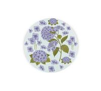 Purely Home Purple Hydrangeas Textured Glass Round Trivet - Small Kitchen Chopping Board