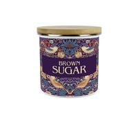 Purely Home Purple Strawberry Thief Brown Sugar Canister - 1.2L Large William Morris Inspired Tapestry Artwork Enamel Kitchen Storage Gift