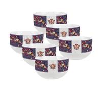 Purely Home Purple Strawberry Thief Ceramic Bowls - Dinnerware Serving/cereal Bowls - Set Of 6
