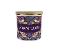 Purely Home Purple Strawberry Thief Cornflour Canister - 1.2L Large William Morris Inspired Tapestry Artwork Enamel Kitchen Storage Gift