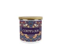 Purely Home Purple Strawberry Thief Cornflour Canister - White Metal/Enamel Medium 600ml Kitchen Storage Container Gift