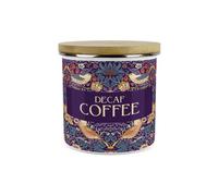 Purely Home Purple Strawberry Thief Decaf Coffee Storage Canister - Morris Inspired Floral Tapestry Artwork - 1.2L Enamel Kitchen Container