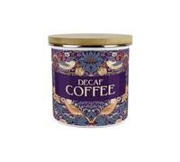 Purely Home Purple Strawberry Thief Decaf Coffee Storage Canister - Morris Inspired Floral Tapestry Artwork - 1.2L Enamel Hot Drinks/Food Kitchen Storage Container