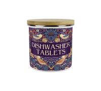 Purely Home Purple Strawberry Thief Dishwasher Tablets Storage Canister - Morris Inspired Floral Tapestry Artwork - Home Cleaning Container