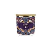 Purely Home Purple Strawberry Thief Herbal Tea Canister - Morris Inspired Floral Tapestry Artwork - 600ml Enamel Hot Drinks/Food Kitchen Medium Storage Container
