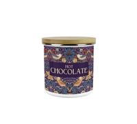 Purely Home Purple Strawberry Thief Hot Chocolate Canister - Morris Inspired Floral Tapestry Artwork -Enamel Kitchen Medium Storage Container