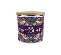 Purely Home Purple Strawberry Thief Hot Chocolate Storage Canister - Morris Inspired Floral Tapestry Artwork - 1.2L Enamel Hot Drinks/Food Kitchen Storage Container