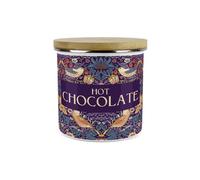 Purely Home Purple Strawberry Thief Hot Chocolate Storage Canister - Morris Inspired Floral Tapestry Artwork - 1.2L Enamel Kitchen Container