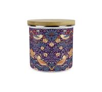 Purely Home Purple Strawberry Thief Storage Canister - Morris Inspired Floral Tapestry Artwork - 1.2L Enamel Kitchen Container