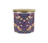 Purely Home Purple Strawberry Thief Storage Canister - Morris Inspired Floral Tapestry Artwork - 1.2L Enamel Hot Drinks/Food Kitchen Storage Container
