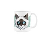 Purely Home Ragdoll Cat Mug - Cartoon Fun Novelty Gift for Cat Lovers - Tea/Coffee Ceramic White Cup