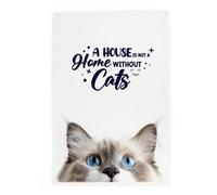Purely Home Ragdoll Cat Tea Towel - Panama Cotton Novelty Kitchen Gift For Cat Lovers