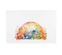 Purely Home Rainbow Flowers Tea Towel - Large Cotton Kitchen Dish Towel/Drying Cloth Gift 67cm x 45cm