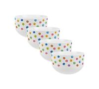 Purely Home Rainbow Polka Dots Ceramic Bowls - Dinnerware Serving/cereal Bowls - Set Of 4