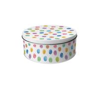 Purely Home Rainbow Polka Dots Small Cake Tin - Colourful Homeware Gifts Round Metal Storage Container for Baking 18 x 7cm