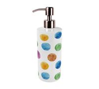 Purely Home Rainbow Polka Dots Stainless Steel Soap Dispenser - Pump Action Refillable Bathroom & Kitchen Décor
