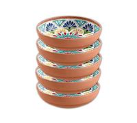 Purely Home Re-usable Rio Medallion 21cm Outdoor Plastic/Melamine - Cereal/Pudding/Dessert/Pasta Bowl Sets (Rio Medallion, 5)