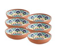 Purely Home Re-usable Rio Medallion 21cm Outdoor Plastic/Melamine - Cereal/Pudding/Dessert/Pasta Bowl Sets (Rio Medallion, 6)