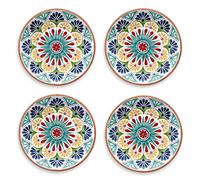 Purely Home Re-usable Rio Medallion 26cm Melamine Dinner Plates, Set of 4