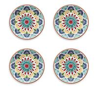 Purely Home Re-usable Rio Medallion 26cm Melamine/Plastic Dinner Plates, Set of 4